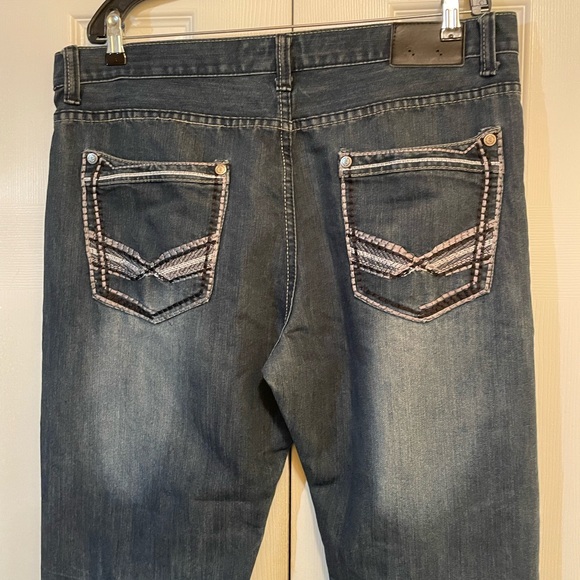 Men’s Mecca Dark Wash Denim Jeans Y2K Everyday Fashion Wear Sz. W38 X L32 - Picture 4 of 15